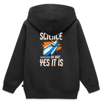 Astronaut Planet Mond Kosmos - Kinder Premium Organic Zip Hoodie - Schwarz - Hinten - AI Model Kid Male (0cm)