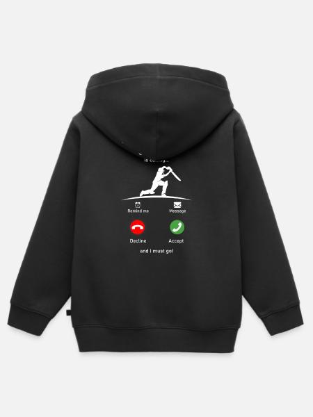 Cricket is calling - Kinder Premium Organic Zip Hoodie - Schwarz