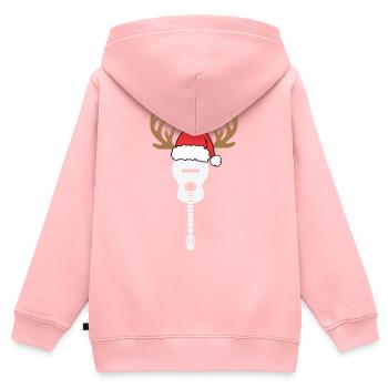 Guitar Christmas Santa Hat Reindeer Funny Xmas - Kids Premium Organic Zip-up Hoodie - rose - Back - AI Model Kid Female (0cm)
