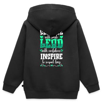 Arbeit Büro Firma - Kinder Premium Organic Zip Hoodie - Schwarz - Hinten - AI Model Kid Male (0cm)