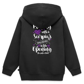Horoscope Astro Novembre - Sweat Premium à capuche zippé enfant bio - noir - Dos - AI Model Kid Male (0cm)