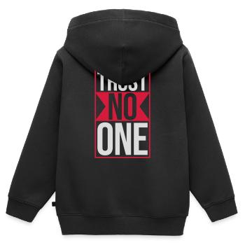 ne faites confiance à personne pour ne citer - Sweat Premium à capuche zippé enfant bio - noir - Dos - AI Model Kid Male (0cm)