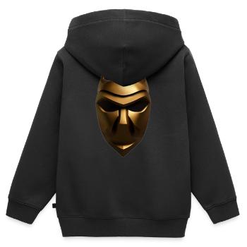 Warriors Vikings empire - Sweat Premium à capuche zippé enfant bio - noir - Dos - AI Model Kid Male (0cm)