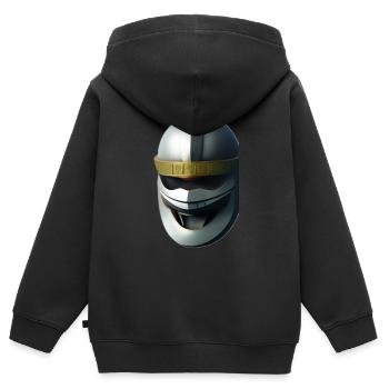 Ninjas warriors - Sweat Premium à capuche zippé enfant bio - noir - Dos - AI Model Kid Male (0cm)