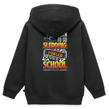 Hiver - Sweat Premium à capuche zippé enfant bio - noir - Dos - AI Model Kid Male (0cm)