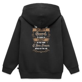Security Sicherheit Türsteher Wache - Kinder Premium Organic Zip Hoodie - Schwarz - Hinten - AI Model Kid Male (0cm)