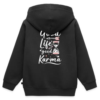 Spirituell Einstellung Motivation - Kinder Premium Organic Zip Hoodie - Schwarz - Hinten - AI Model Kid Male (0cm)