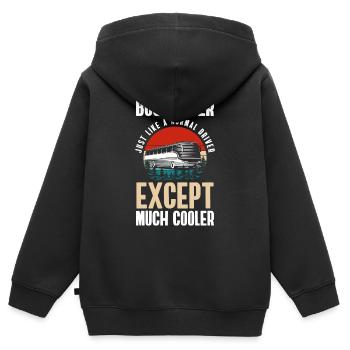Fahrer Omnibus Arbeit Transport - Kinder Premium Organic Zip Hoodie - Schwarz - Hinten - AI Model Kid Male (0cm)