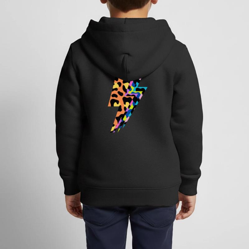 Multicolored leopard lightning Kids Premium Organic Zip-up Hoodie