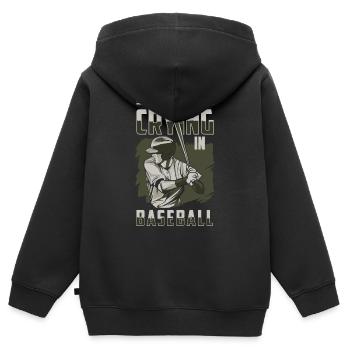 Batte de baseball Amérique Baseballer - Sweat Premium à capuche zippé enfant bio - noir - Dos - AI Model Kid Male (0cm)