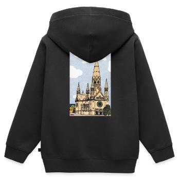 Kaiser Wilhelm Gedächtniskirche Berlin - Kinder Premium Organic Zip Hoodie - Schwarz - Hinten - AI Model Kid Male (0cm)