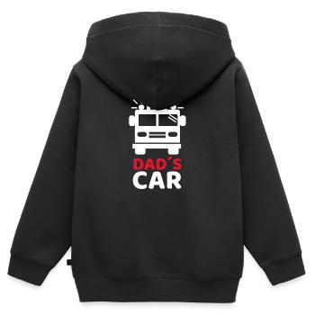 Daddy's Car Fire Brigade - Kids Premium Organic Zip-up Hoodie - black - Back - AI Model Kid Male (0cm)