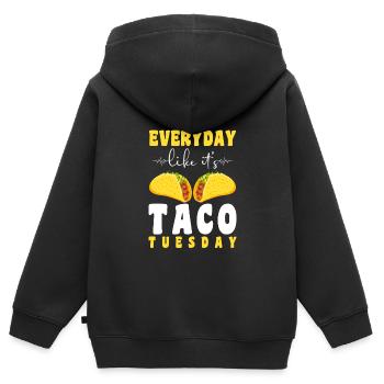 Mexikanisch Feinschmecker Sombrero Burrito - Kinder Premium Organic Zip Hoodie - Schwarz - Hinten - AI Model Kid Male (0cm)