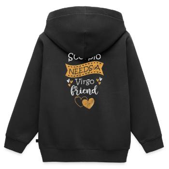 Tierkreiszeichen Astrologie - Kinder Premium Organic Zip Hoodie - Schwarz - Hinten - AI Model Kid Male (0cm)