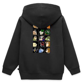 Cartoon Panel Layout - Kinder Premium Organic Zip Hoodie - Schwarz - Hinten - AI Model Kid Male (0cm)
