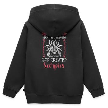 Naissance du Scorpion Novembre superstition - Sweat Premium à capuche zippé enfant bio - noir - Dos - AI Model Kid Male (0cm)