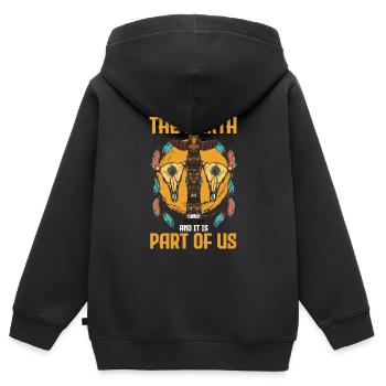 Indianer Apache Wächter - Kinder Premium Organic Zip Hoodie - Schwarz - Hinten - AI Model Kid Male (0cm)