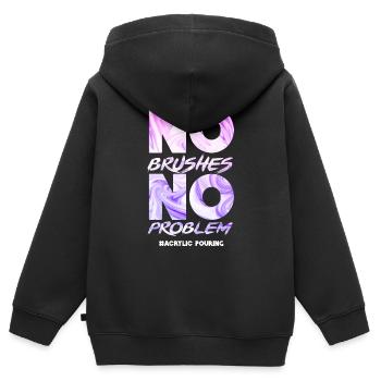 No brush No problem Acrylic pouring - Kinder Premium Organic Zip Hoodie - Schwarz - Hinten - AI Model Kid Male (0cm)