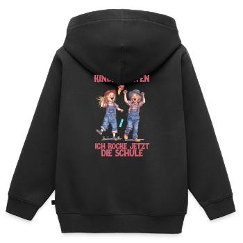 Bye bye Kindergarten ich rocke die Schule Kita - Kinder Premium Organic Zip Hoodie - Schwarz - Hinten - AI Model Kid Male (0cm)