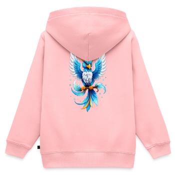 Phönix - Phönix - Feuervogel - Kinder Premium Organic Zip Hoodie - Rosa - Hinten - AI Model Kid Female (0cm)