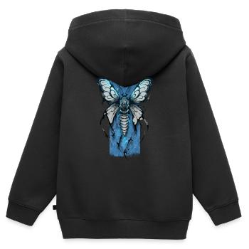 Enchanting Nocturne: Mystical Moth - Kids Premium Organic Zip-up Hoodie - black - Back - AI Model Kid Male (0cm)