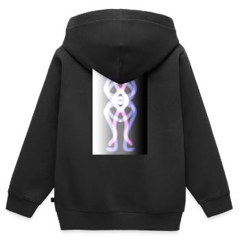 Figur, Fantasie, Muster - Kinder Premium Organic Zip Hoodie - Schwarz - Hinten - AI Model Kid Male (0cm)