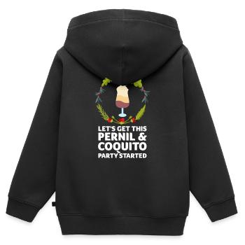 Coquito And Pasteles Puerto Rican Navidad - Kinder Premium Organic Zip Hoodie - Schwarz - Hinten - AI Model Kid Male (0cm)