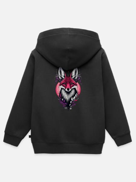 Magic Fox - Kinder Premium Organic Zip Hoodie - Schwarz
