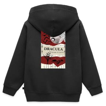 Dracula - Bram Stoker - Sweat Premium à capuche zippé enfant bio - noir - Dos - AI Model Kid Male (0cm)