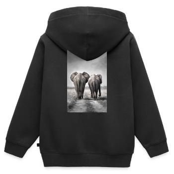 Dick & Doof - Kinder Premium Organic Zip Hoodie - Schwarz - Hinten - AI Model Kid Male (0cm)