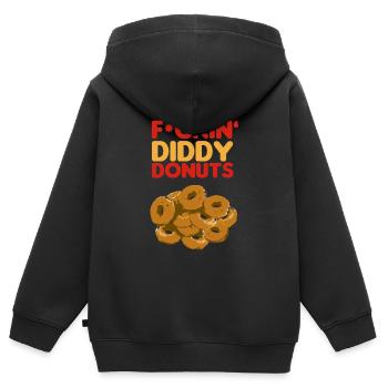 F*CKIN' DIDDY DONUTS-CENSURÉ-NEG’S URBAN SPORTS - Sweat Premium à capuche zippé enfant bio - noir - Dos - AI Model Kid Male (0cm)