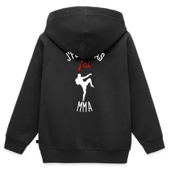 J peux pas j ai mma - Sweat Premium à capuche zippé enfant bio - noir - Dos - AI Model Kid Male (0cm)