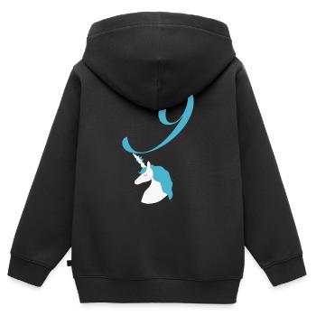 9 Ans Anniversaire - Sweat Premium à capuche zippé enfant bio - noir - Dos - AI Model Kid Male (0cm)