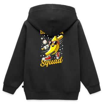 Retro Banane Neuheit Männer Frauen Kinder Lustige Banane - Kinder Premium Organic Zip Hoodie - Schwarz - Hinten - AI Model Kid Male (0cm)