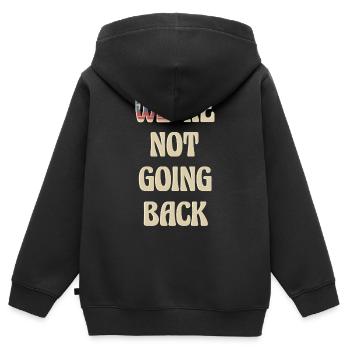 Kamala Walz - Kinder Premium Organic Zip Hoodie - Schwarz - Hinten - AI Model Kid Male (0cm)