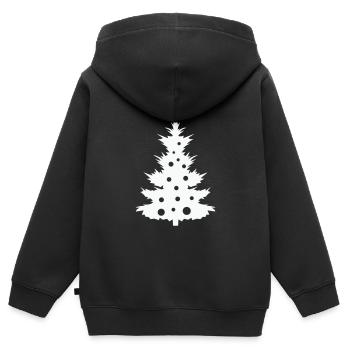 Weihnachtsbaum - Kinder Premium Organic Zip Hoodie - Schwarz - Hinten - AI Model Kid Male (0cm)