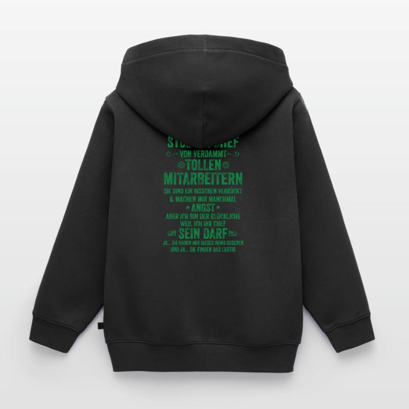 Ich Bin Ein Stolzer Chef Von Tollen Mitarbeitern Kinder Premium Organic Zip Hoodie