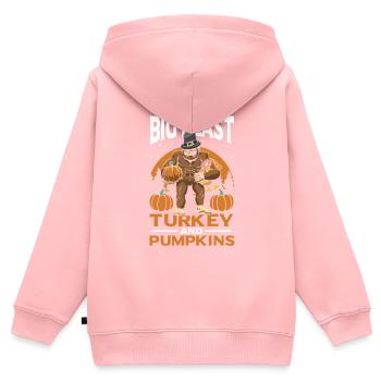 Familienfest zur Erntezeit - Kinder Premium Organic Zip Hoodie - Rosa - Hinten - AI Model Kid Female (0cm)