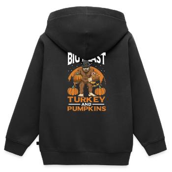 Familienfest zur Erntezeit - Kinder Premium Organic Zip Hoodie - Schwarz - Hinten - AI Model Kid Male (0cm)