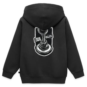 Voitures manuelles - Sweat Premium à capuche zippé enfant bio - noir - Dos - AI Model Kid Male (0cm)