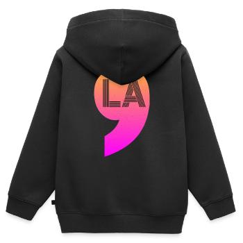 virgule la1 - Sweat Premium à capuche zippé enfant bio - noir - Dos - AI Model Kid Male (0cm)