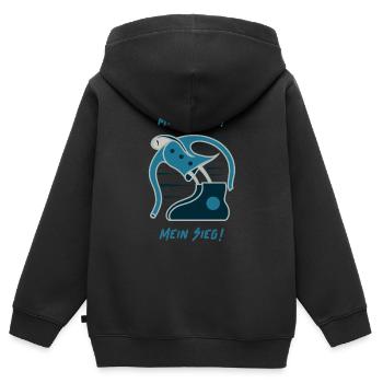 Mein Wille! Mein Sieg! - Kinder Premium Organic Zip Hoodie - Schwarz - Hinten - AI Model Kid Male (0cm)