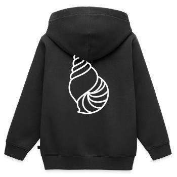 Muschel - Kinder Premium Organic Zip Hoodie - Schwarz - Hinten - AI Model Kid Male (0cm)
