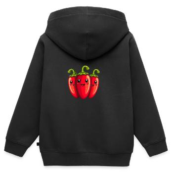 Chili - Kinder Premium Organic Zip Hoodie - Schwarz - Hinten - AI Model Kid Male (0cm)