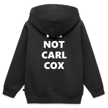 ICH BIN NICHT CARL COX - Kinder Premium Organic Zip Hoodie - Schwarz - Hinten - AI Model Kid Male (0cm)