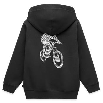 VTT Descente Empreinte digitale VTT - Sweat Premium à capuche zippé enfant bio - noir - Dos - AI Model Kid Male (0cm)