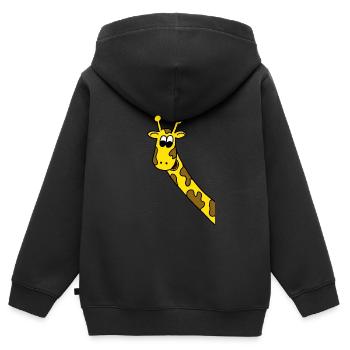 Giraffe - Kinder Premium Organic Zip Hoodie - Schwarz - Hinten - AI Model Kid Male (0cm)