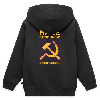 Den Kommunismus wieder groß machen - Kinder Premium Organic Zip Hoodie - Schwarz - Hinten - AI Model Kid Male (0cm)