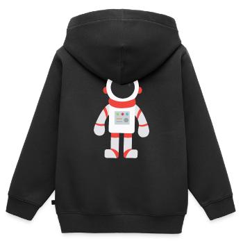 astronaute - Sweat Premium à capuche zippé enfant bio - noir - Dos - AI Model Kid Male (0cm)