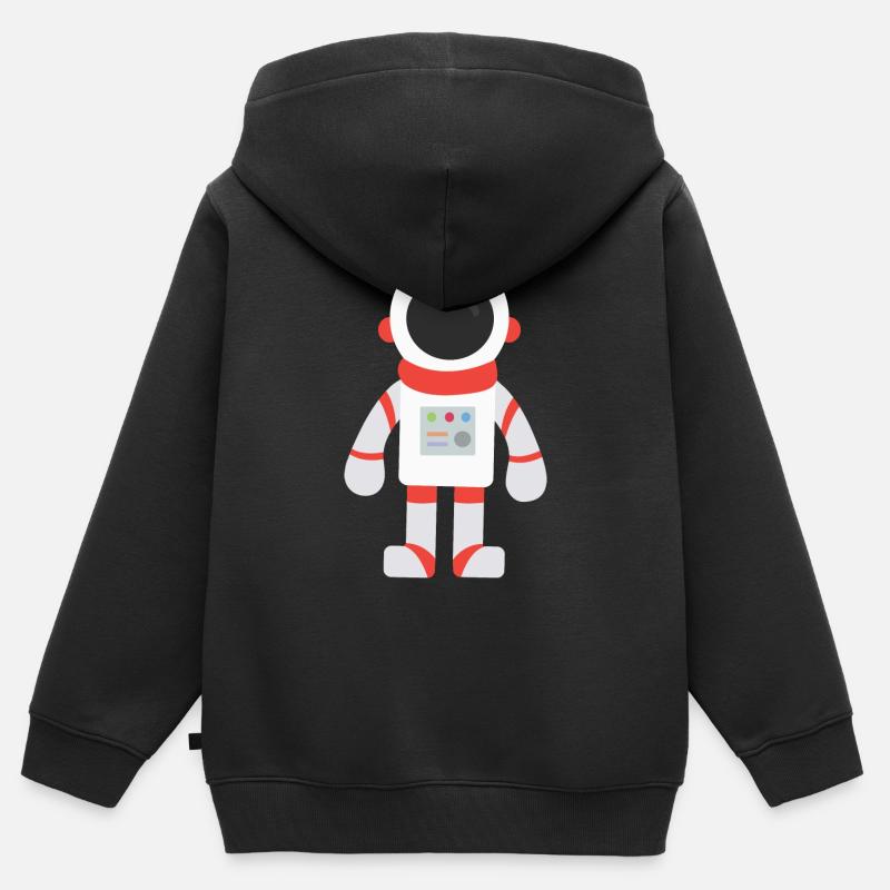 astronaute - Sweat Premium à capuche zippé enfant bio - noir